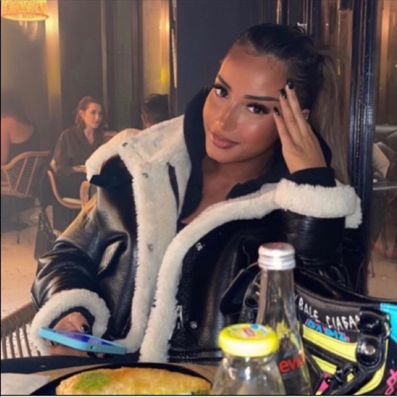 NWT ZARA Faux Leather Fleece Collar Jacket - Picture 3 of 16